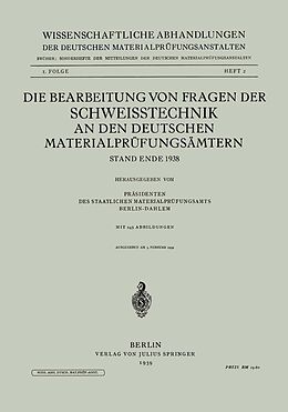 E-Book (pdf) Die Bearbeitung von Fragen der Schweisstechnik an den Deutschen Materialprüfungsämtern von Kenneth A. Loparo