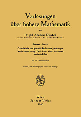 Kartonierter Einband Vorlesungen über höhere Mathematik von Adalbert Duschek