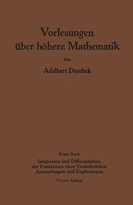Kartonierter Einband Vorlesungen über höhere Mathematik von Adalbert Duschek