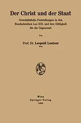 E-Book (pdf) Der Christ und der Staat von Leopold Lentner