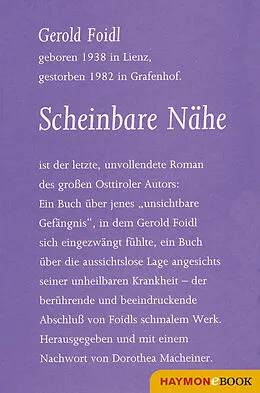 E-Book (epub) Scheinbare Nähe von Gerold Foidl