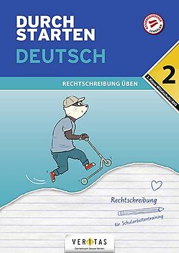 Kartonierter Einband Durchstarten Deutsch 2. Klasse Mittelschule/AHS Rechtschreibung üben von Doris Schützeneder