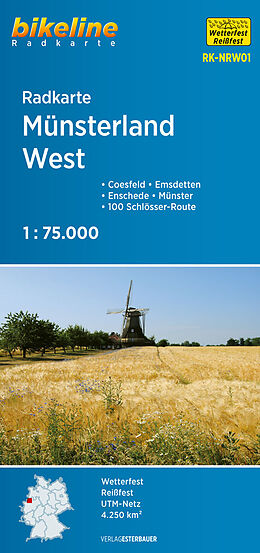 (Land)Karte Radkarte Münsterland West (RK-NRW01) von 