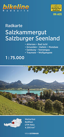 (Land)Karte Radkarte Salzkammergut - Salzburger Seenland (RK-A05) von 