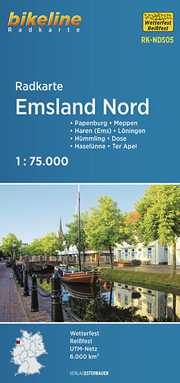 gefaltete (Land)Karte Radkarte Emsland Nord (RK-NDS05) von 