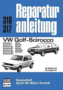 Kartonierter Einband VW Golf/Scirocco 10/77 bis 8/79 von 