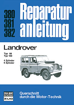 Kartonierter Einband Landrover Typ 88 / Typ 109 4-u.6-Zyl. Benziner/ 6-Zyl. Diesel von 