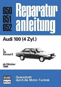 Kartonierter Einband Audi 100 4 Zyl. ab Okt. 1980 von 