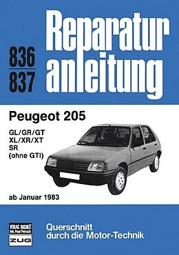 Kartonierter Einband Peugeot 205 ab 01/1983 von 