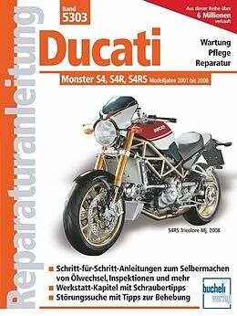 Kartonierter Einband Ducati Monster mit 4 Ventilen, Desmo, Wasserkühlung, Einspritzung von 