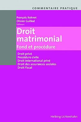Livre Relié Droit matrimonial de Francois; Guillod, Olivier baumet