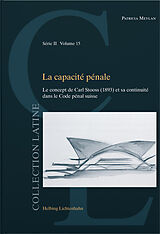 Couverture cartonnée La capacité pénale de Patricia Meylan