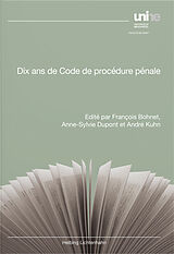 Couverture cartonnée Dix ans de Code de procédure pénale de 