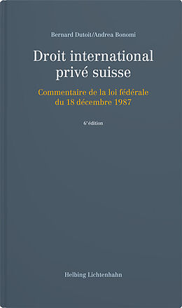 Livre Relié Droit international privé suisse de Bernard Dutoit (), Andrea Bonomi