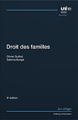 Couverture cartonnée Droit des familles de Olivier Guillod, Sabrina Burgat