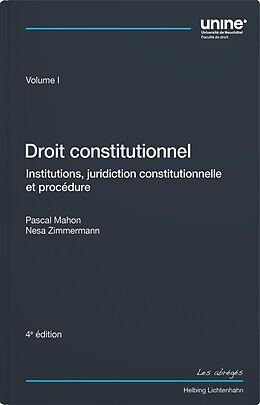 Kartonierter Einband Droit constitutionnel Volume I von Pascal Mahon, Nesa Zimmermann