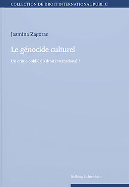 Couverture cartonnée Le génocide culturel de Jasmina Zagorac