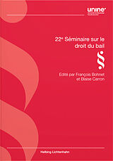 Couverture cartonnée 22e Séminaire sur le droit du bail de 