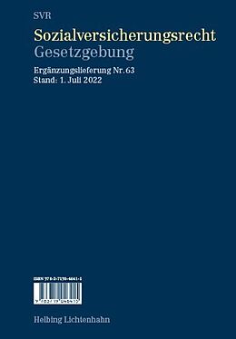 Loseblatt Sozialversicherungsrecht - Gesetzgebung EL 63 von 