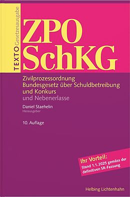 Kartonierter Einband TEXTO ZPO/SchKG von 