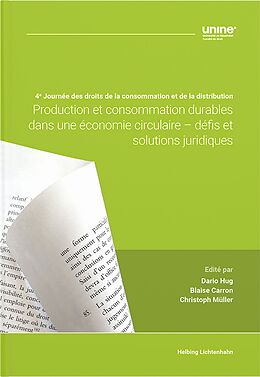 Couverture cartonnée Production et consommation durables dans une économie circulaire  défis et solutions juridiques de 