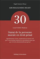 Couverture cartonnée Statut de la personne morale en droit pénal de Louis Muskens