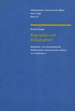 Kartonierter Einband Biographien und Bibliographien von Renatus Ziegler