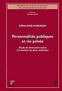 Kartonierter Einband Personnalités publiques et vie privée von Géraldine Auberson