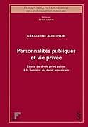 Couverture cartonnée Personnalités publiques et vie privée de Géraldine Auberson