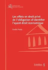 Kartonierter Einband Les effets en droit privé de l'obligation d'identifier l'ayant droit économique von Endrit Poda