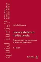 Kartonierter Einband L'erreur judiciaire en matière pénale von Nathalie Dongois