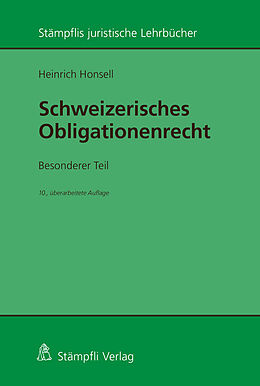 Couverture cartonnée Schweizerisches Obligationenrecht. Besonderer Teil de Heinrich Honsell