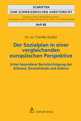 Kartonierter Einband Der Sozialplan in einer vergleichenden europäischen Perspektive von Camilla Giudici
