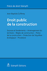 Couverture cartonnée Droit public de la construction de Jean-Baptiste Zufferey