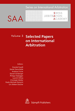 Couverture cartonnée Selected Papers on International Arbitration Volume 3 de 