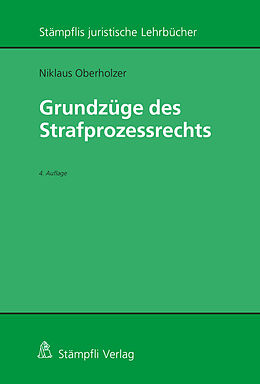 Couverture cartonnée Grundzüge des Strafprozessrechts de Niklaus Oberholzer