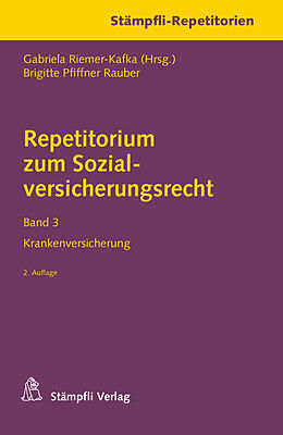 Kartonierter Einband Repetitorium zum Sozialversicherungsrecht Band 3 von Brigitte Pfiffner Rauber