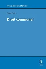 Kartonierter Einband (Kt) Droit communal von David Equey