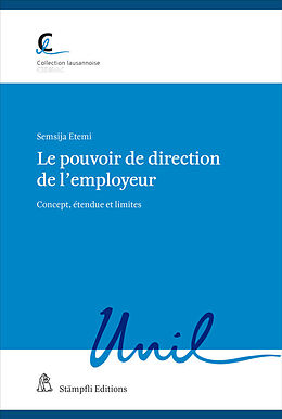 Kartonierter Einband Le pouvoir de direction de lemployeur von Semsija Etemi