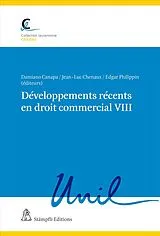 Kartonierter Einband Développements récents en droit commercial VIII von 