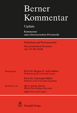 Loose-leaf book Berner Kommentar Update Die juristischen Personen, Art. 52-89c ZGB de 