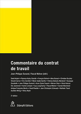 Kartonierter Einband Commentaire du contrat de travail von 