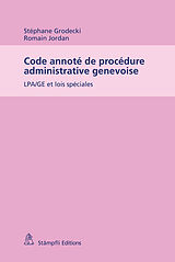 Couverture cartonnée Code annoté de procédure administrative genevoise de Stéphane Grodecki, Romain Jordan
