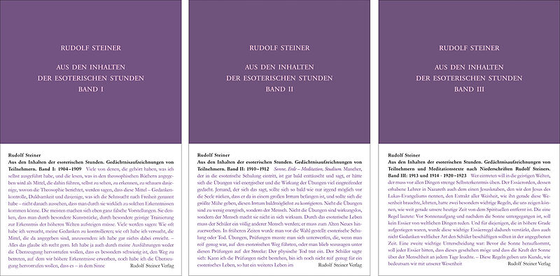 Aus den Inhalten der esoterischen Stunden, Band 1-3