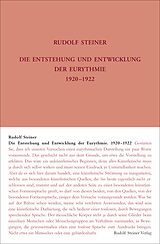 Fester Einband Die Entstehung und Entwicklung der Eurythmie 1920-1922 von Rudolf Steiner