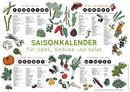 Loseblatt Saisonkalender für Obst, Gemüse und Salat von Chimène Henriquez