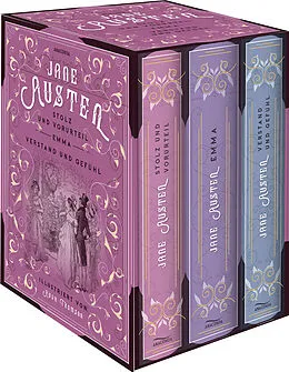Fester Einband Jane Austen, Stolz und Vorurteil - Emma - Verstand und Gefühl (illustriert) (3 Bände im Schuber) von Jane Austen