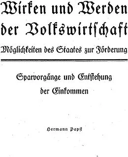 E-Book (epub) Wirken und Werden der Volkswirtschaft von Hermann Papst