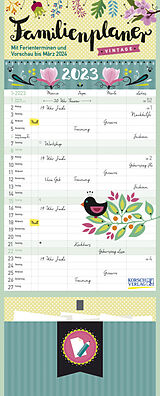 Kalender Familienplaner Vintage Zetteltasche 2023 von Mo Büdinger