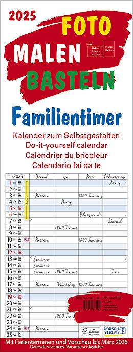 Kalender Foto-Malen-Basteln Familientimer 2025 von 